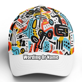 Personalized Urban Graffiti Print Hat ā Custom Street Art Cap, Adjustable Urban Headwear